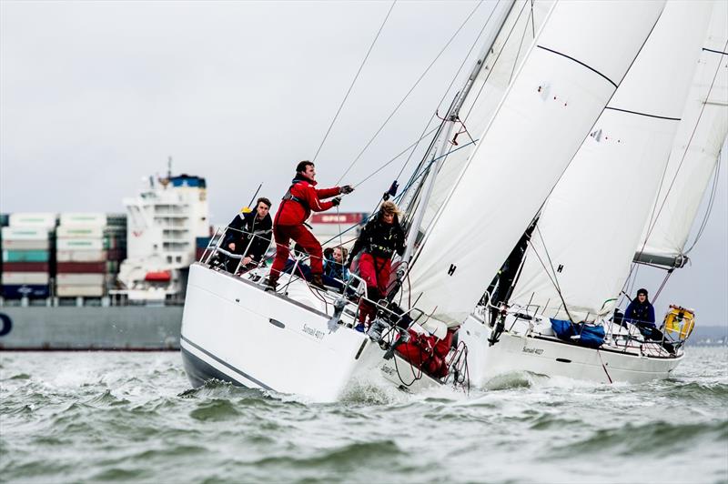BUCS / BUSA Yachting Championships 2018 day 2 photo copyright Harry Bowerman Photography / harrybowerman.shootproof.com taken at Portsmouth Harbour Yacht Club and featuring the Sunsail F40 class
