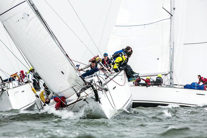 Strathclyde Blue during the BUCS / BUSA Yachting Championships 2018 photo copyright Harry Bowerman Photography / harrybowerman.shootproof.com taken at Portsmouth Harbour Yacht Club and featuring the Sunsail F40 class