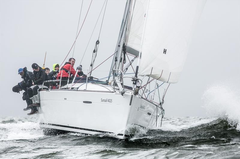 Bristol Red during the BUCS / BUSA Yachting Championships 2018 photo copyright Harry Bowerman Photography / harrybowerman.shootproof.com taken at Portsmouth Harbour Yacht Club and featuring the Sunsail F40 class