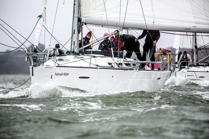 Solent Black during the BUCS / BUSA Yachting Championships 2018 photo copyright Harry Bowerman Photography / harrybowerman.shootproof.com taken at Portsmouth Harbour Yacht Club and featuring the Sunsail F40 class