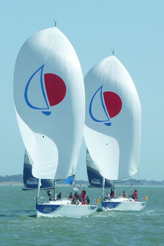 Warsash Spring Championship day 1 photo copyright Peter Bateson taken at Warsash Sailing Club and featuring the Sunsail F40 class