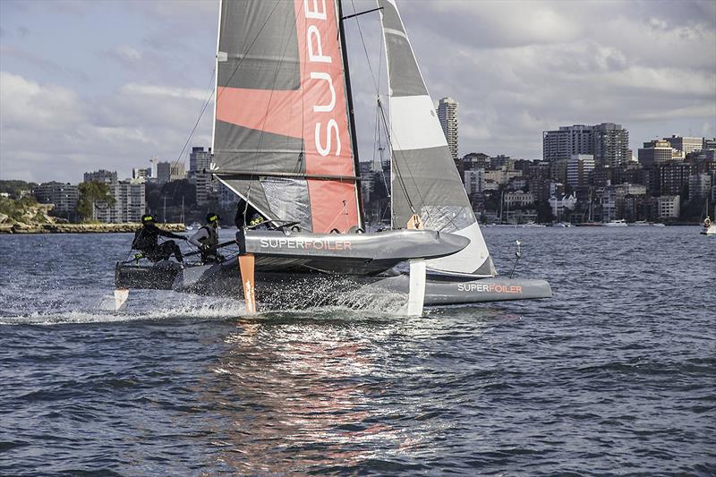 The SuperFoiler on Sydney Harbour photo copyright John Curnow taken at  and featuring the Superfoiler class