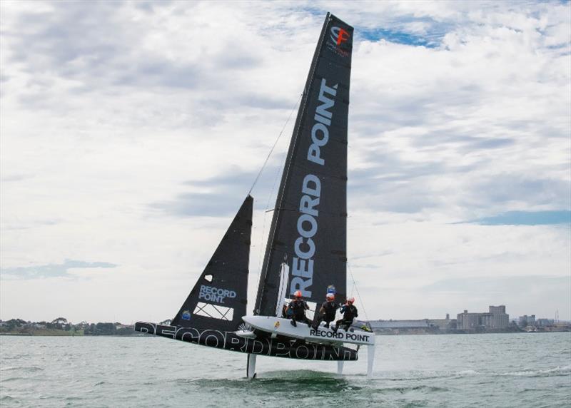 Geelong cats at 60km/h in SuperFoiler Grand Prix photo copyright Donna Squire taken at  and featuring the Superfoiler class