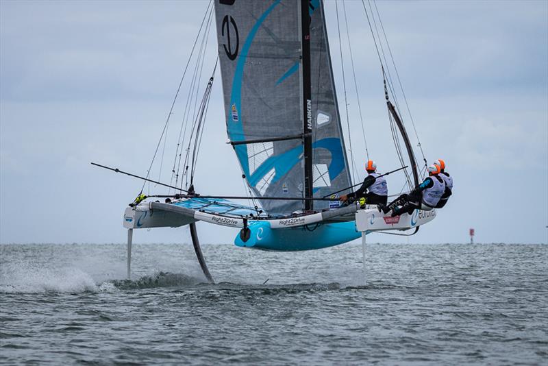 Must be fun photo copyright Adam Snow taken at Royal Geelong Yacht Club and featuring the Superfoiler class