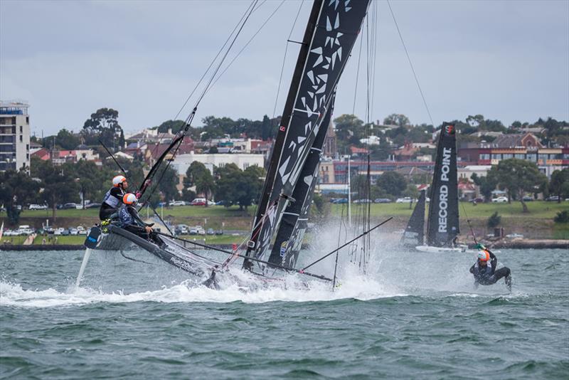 One way to go barefoot skiing! photo copyright Adam Snow taken at Royal Geelong Yacht Club and featuring the Superfoiler class
