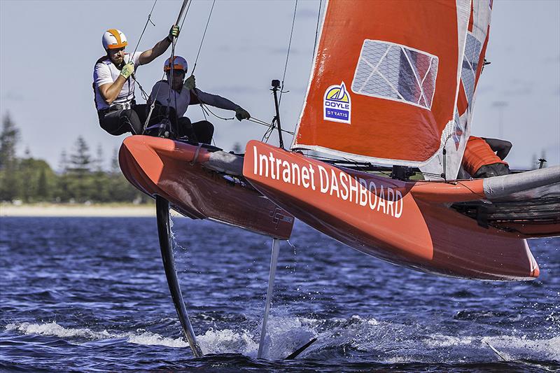 iDintranet currently sit in fifth place with 11 points photo copyright Andrea Francolini taken at Geographe Bay Yacht Club and featuring the Superfoiler class