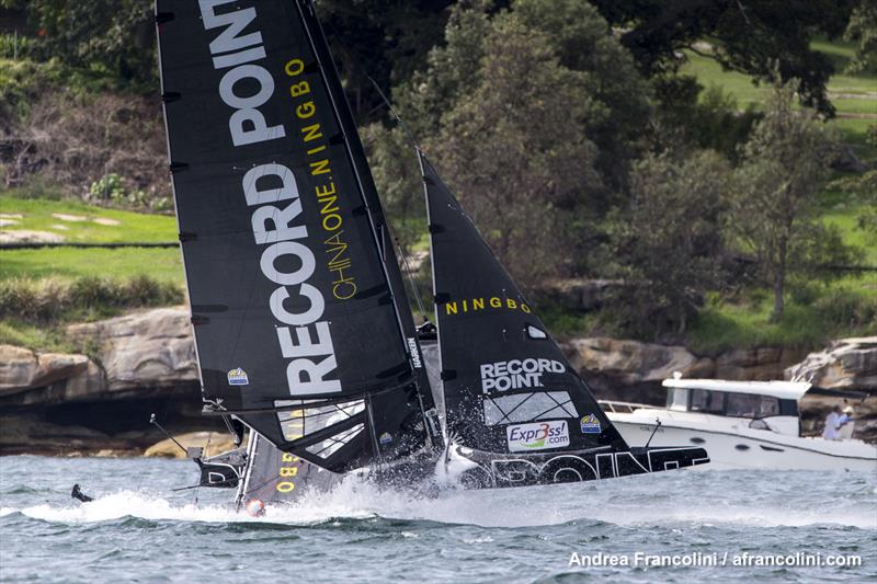 This is Record Point mostly upright photo copyright Andrea Francolini taken at Woollahra Sailing Club and featuring the Superfoiler class