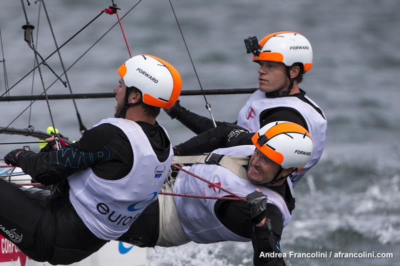 Winning ways - the Dream Team with new recruit, Harry Mighell on the bow photo copyright Andrea Francolini taken at Woollahra Sailing Club and featuring the Superfoiler class