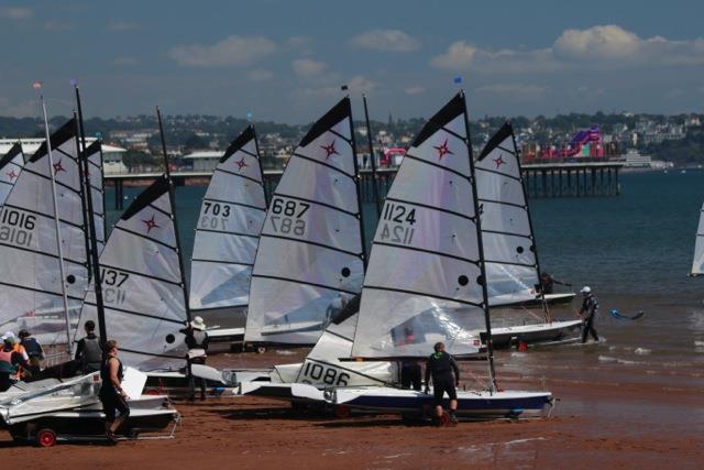 Setting off from the beach during the 2015 Supernova National Championship photo copyright Caz Hand taken at Paignton Sailing Club and featuring the Supernova class