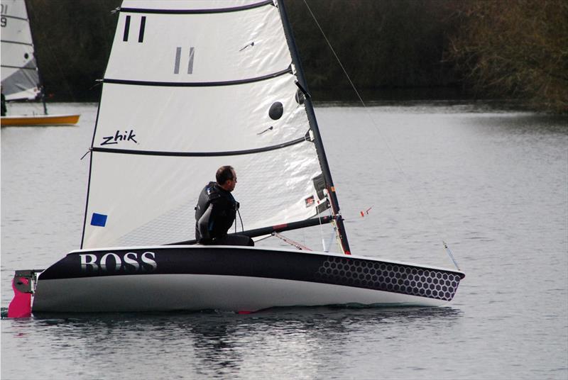 Tim Hand sailing in the Noble Marine Supernova Travellers Series at Girton photo copyright Bob Warriner taken at Girton Sailing Club and featuring the Supernova class