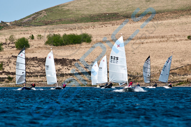 Tony Critchley leads the pack during the Supernova training and open at Bolton photo copyright Richard Craig / www.sailpics.co.uk taken at Bolton Sailing Club and featuring the Supernova class