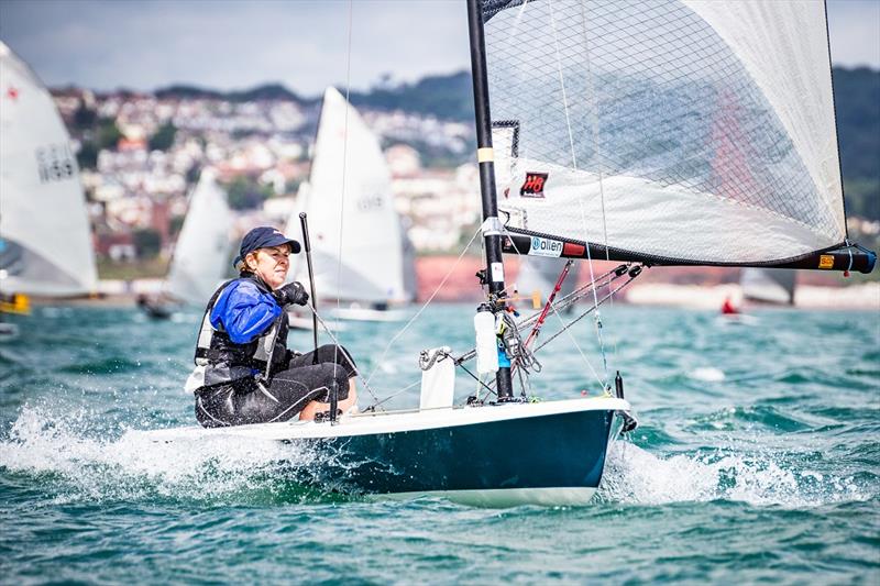 Down the run in the Supernova National Championships at Paignton photo copyright Peter Mackin / www.pdmphoto.co.uk taken at Paignton Sailing Club and featuring the Supernova class