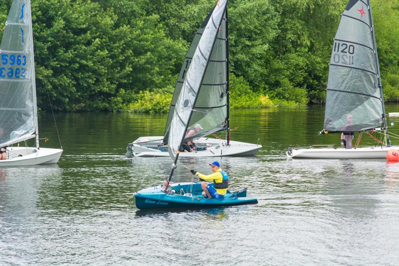 Pete Coop leads the way during the Border Counties midweek sailing at Chester Sailing and Canoe Club photo copyright PeteChambers@boodogphotography taken at Chester Sailing & Canoeing Club and featuring the Supernova class