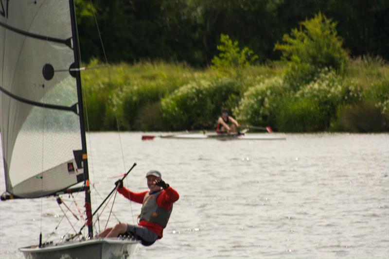 Even got time for a wave during the Border Counties midweek sailing at Chester Sailing and Canoe Club photo copyright PeteChambers@boodogphotography taken at Chester Sailing & Canoeing Club and featuring the Supernova class