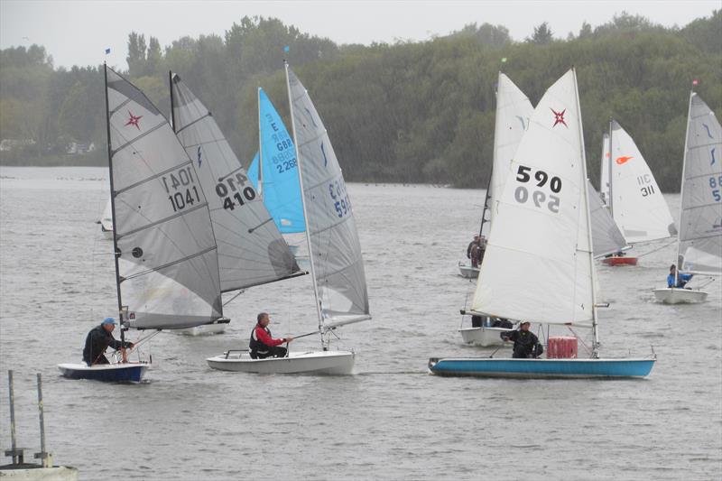 How much rain? Gybe mark during the Border Counties at Winsford Flash pic by Brian Herring photo copyright Brian Herring taken at Winsford Flash Sailing Club and featuring the Supernova class