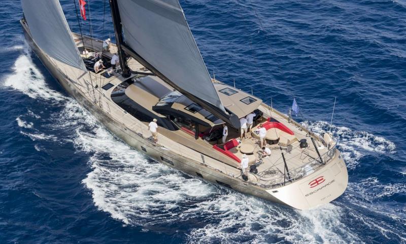 Escapade on day 1 of the Loro Piana Superyacht Regatta 2017 photo copyright Borlenghi / YCCS / BIM taken at Yacht Club Costa Smeralda and featuring the Superyacht class