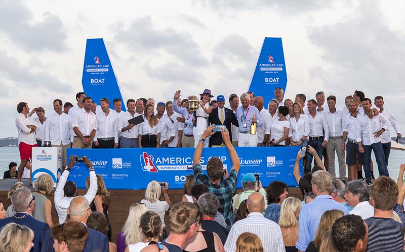 America's Cup Superyacht Regatta in Bermuda prize giving photo copyright ACEA 2017 / Boat International Media taken at  and featuring the Superyacht class