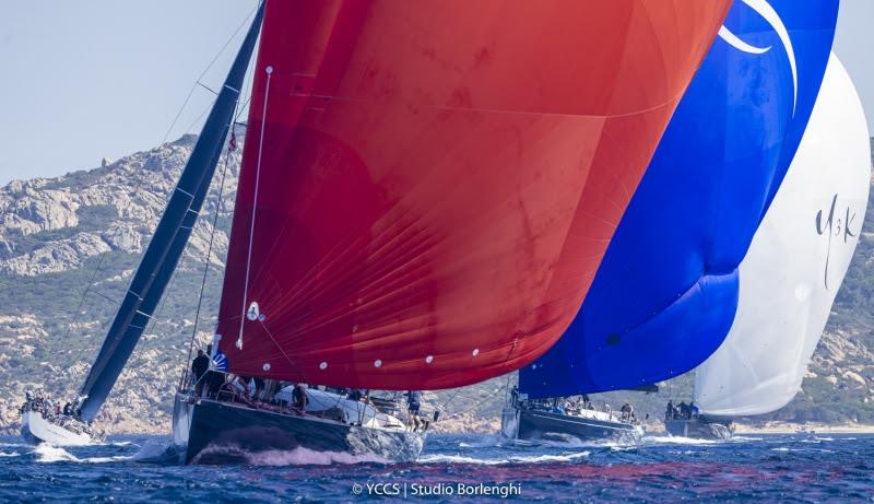 Loro Piana Superyacht Regatta 2021 Day 4: The superyacht Missy leading the fleet photo copyright YCCS / Studio Borlenghi taken at Yacht Club Costa Smeralda and featuring the Superyacht class