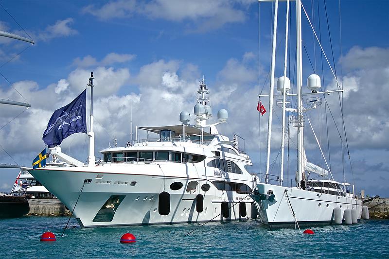 Superyachts in the Royal Dockyard - Qualifiers - Day 1, 35th America's Cup, Bermuda, May 27, 2017 photo copyright Richard Gladwell taken at  and featuring the Superyacht class