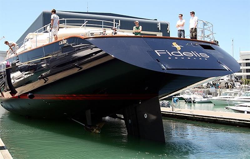 Fidelis on the Oram Marine slipway photo copyright Orams Marine taken at  and featuring the Superyacht class