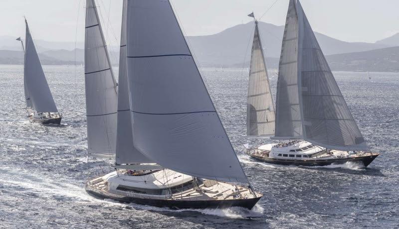 Perini Navi fleet on day 3 of the Perini Navi Cup photo copyright Perini Navi / Borlenghi taken at Yacht Club Costa Smeralda and featuring the Superyacht class