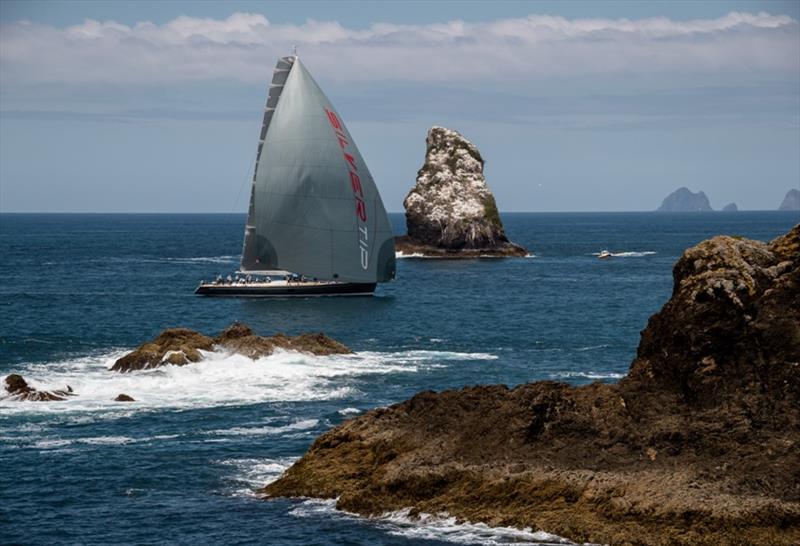 NZ built superyacht Silvertip racing in the NZ Millennium Cup photo copyright Jeff Brown taken at Bay of Islands Yacht Club and featuring the Superyacht class