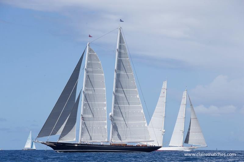 169ft (52m) Dykstra schooner Meteor - 2020 Superyacht Challenge Antigua, Day 3 photo copyright Claire Matches / www.clairematches.com taken at  and featuring the Superyacht class