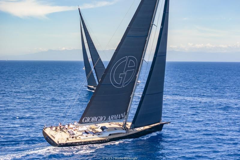 The Southern Wind 105 Sørvind by Giorgio Armani on her racing debut photo copyright YCCS / Studio Borlenghi taken at Yacht Club Costa Smeralda and featuring the Superyacht class