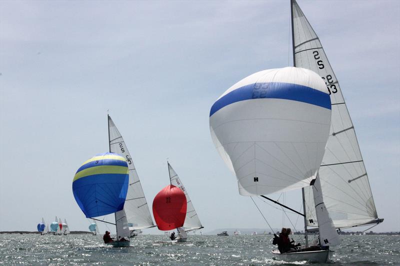 Gwaihir leading Skua during the Swallow Nationals at Itchenor photo copyright ISC taken at Itchenor Sailing Club and featuring the Swallow class