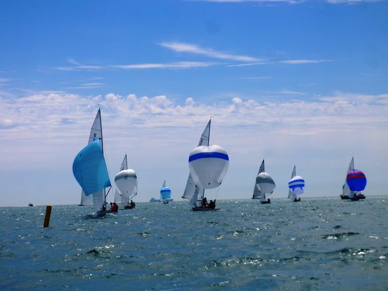 Day 1 of the Swallow National Championships at Bembridge photo copyright Mike Samuelson taken at Bembridge Sailing Club and featuring the Swallow class