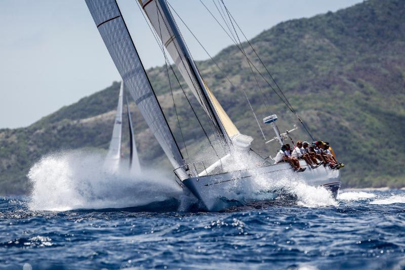 British Swan 82, Stay Calm powers through the surf during Antigua Sailing Week photo copyright Paul Wyeth / www.pwpictures.com taken at Royal Bermuda Yacht Club and featuring the Swan class