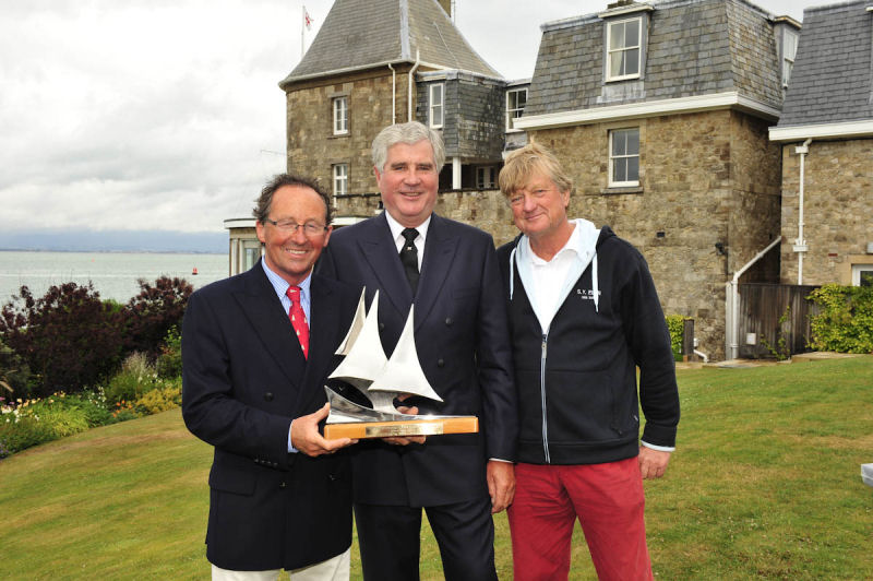 Alan Major (Moustique), Ian Laing (Sassenach) and Harald Baum (Elan) - joint winners of the Swan European Regatta photo copyright Kurt Arrigo / Nautor's Swan taken at Royal Yacht Squadron and featuring the Swan class