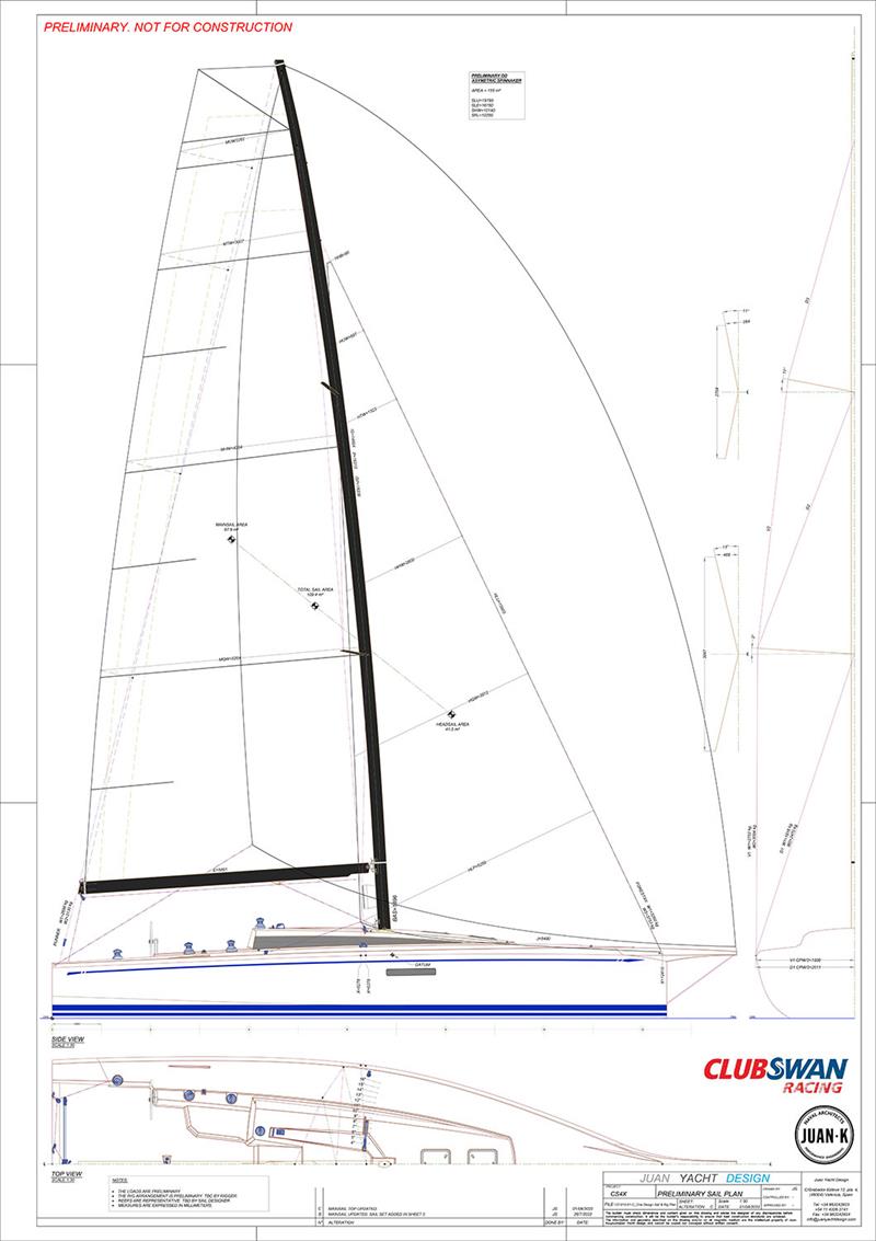 ClubSwan 41 - One Design Sail and Rig Plan - photo © Nautor's Swan