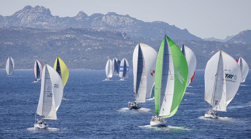 The Swan fleet on a run to the Secca di Tre Monti, Rolex Swan Cup 2022 photo copyright Rolex / Carlo Borlenghi taken at Yacht Club Costa Smeralda and featuring the Swan class