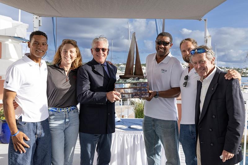 The Warrior Trophy is presented to Howie Hodgson's Swan 75 True photo copyright Nolwenn Pugi taken at Royal Bermuda Yacht Club and featuring the Swan class