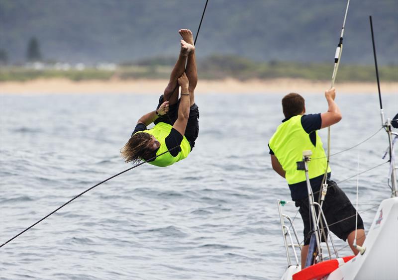 Fun on Another Challenge while waiting for wind on day 2 of the Sydney 38 Pittwater Regatta photo copyright Andrea Francolini taken at Royal Prince Alfred Yacht Club and featuring the Sydney 38 class