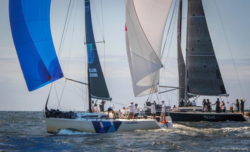 Calibre and Risk go down a run together - 2020 Sydney 38 OD Australian Championship photo copyright Warwick Crossman taken at Royal Prince Alfred Yacht Club and featuring the Sydney 38 class