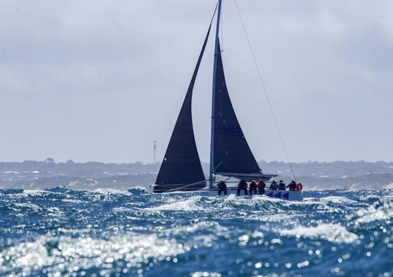 A wet ride for the crew on Faster Forward - ORCV Melbourne to Hobart Race photo copyright Steb Fisher taken at Ocean Racing Club of Victoria and featuring the Sydney 38 class