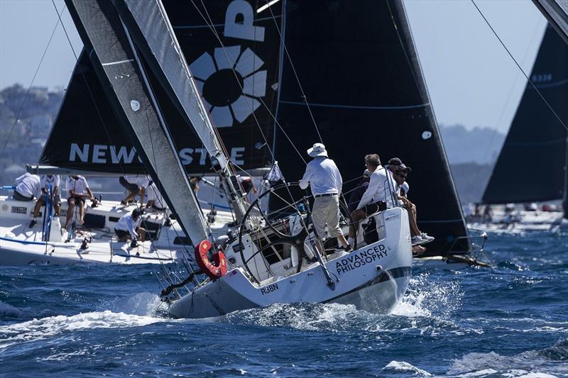 Advanced Philosophy did her best to try and beat Conspiracy - 2023 Sydney 38 One Design NSW Championship photo copyright Andrea Francolini / MHYC taken at Middle Harbour Yacht Club and featuring the Sydney 38 class