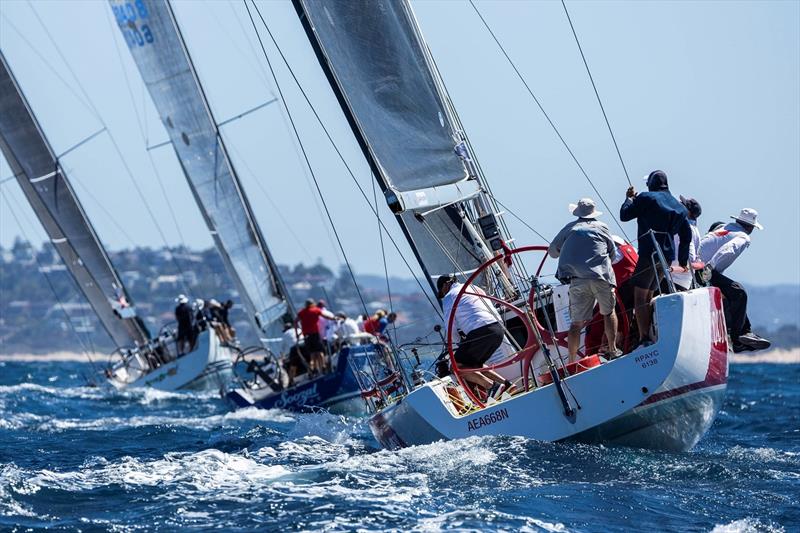 Conspiracy (right of screen) retained her Sydney 38 NSW title photo copyright Andrea Francolini / MHYC taken at Middle Harbour Yacht Club and featuring the Sydney 38 class