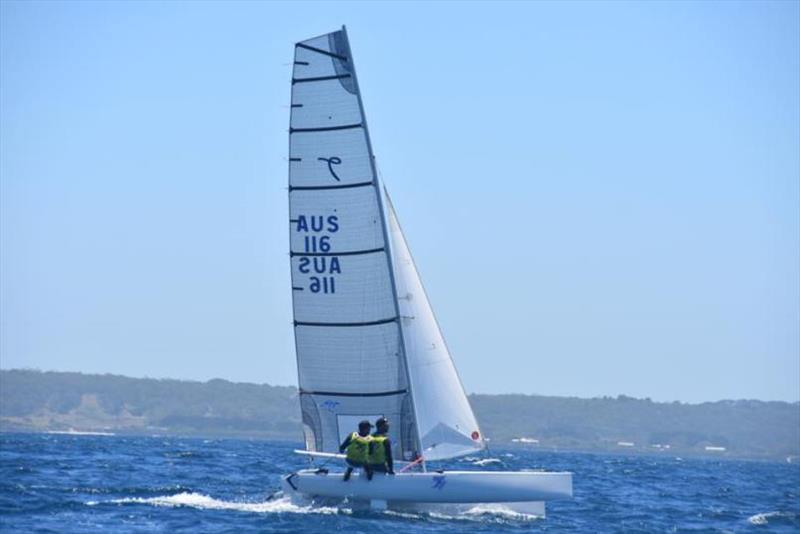 4.9 sloop rigged winners Brad Hein and Tim O'Toole - Portland EyeCare Taipan Catamaran Australian Championships 2018/19 photo copyright Mary Tulip taken at  and featuring the Taipan class