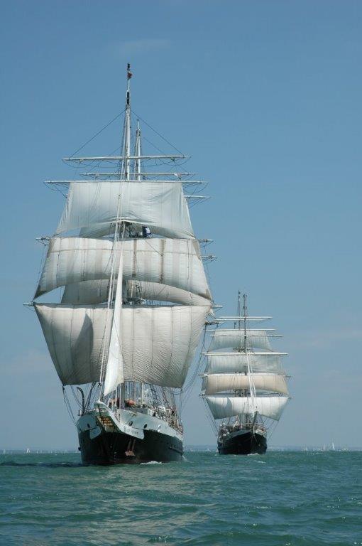 Lord Nelson (front) and Tenacious (back) of the Jubilee Sailing Trust  photo copyright JST taken at  and featuring the Tall Ships class