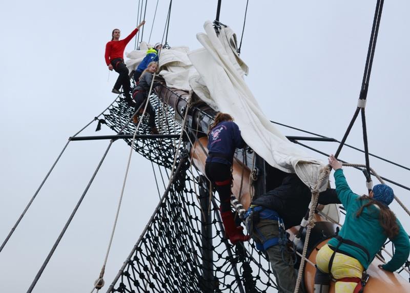 Students from Rogers High School in Newport aboard SSV Oliver Hazard Perry in 2018 photo copyright OHPRI taken at  and featuring the Tall Ships class