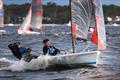 Working the main sheet for wind and waves during the NSW Tasar States 2022 © Sail Port Stephens / @sailorgirlHQ