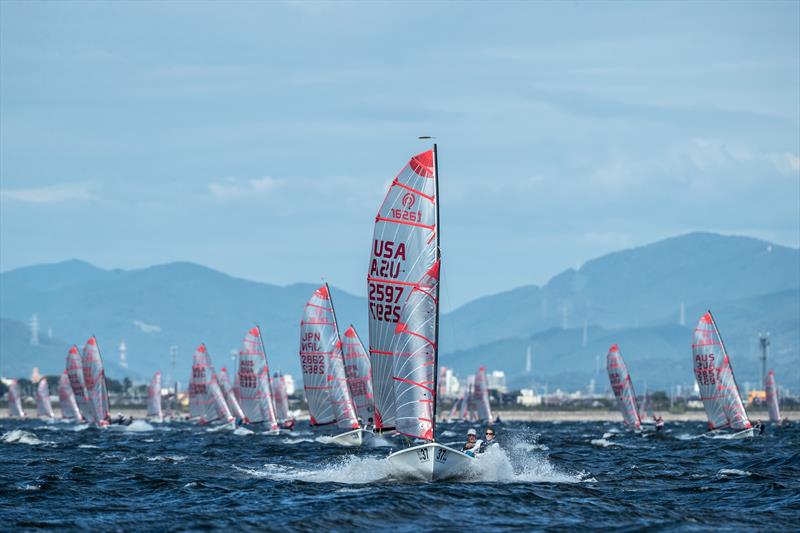 Jonathan McKee & Libby Johnson McKee (USA) leading the fleet during the 2017 Tasar Worlds in Gamagori, Japan - photo © Junichi Hirai / Bulkhead Magazine Japan