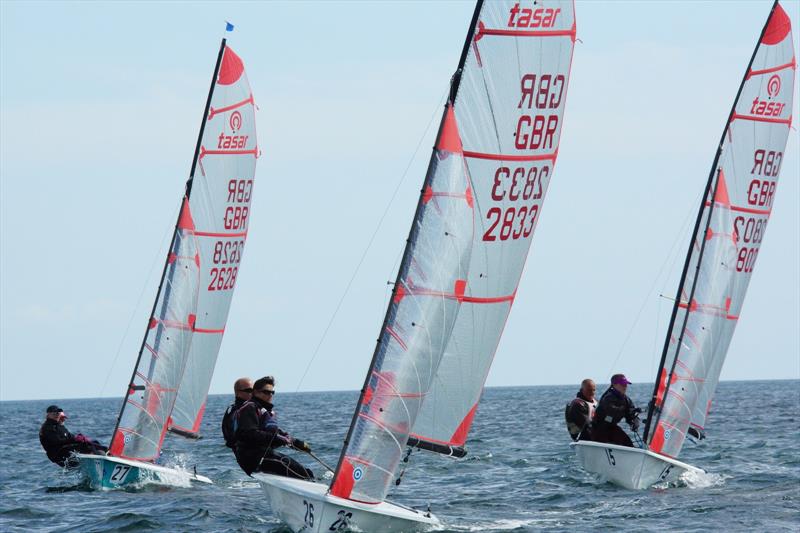 Racing during the Tasar Nationals at Porthpean photo copyright Chris Bilkey taken at Porthpean Sailing Club and featuring the Tasar class