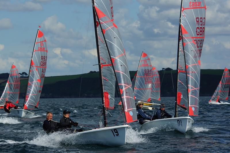 Racing during the Tasar Nationals at Porthpean photo copyright Chris Bilkey taken at Porthpean Sailing Club and featuring the Tasar class