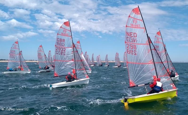 The start of race 2 on day 1 of the Tasar Worlds at Hayling Island photo copyright Gerald New taken at Hayling Island Sailing Club and featuring the Tasar class