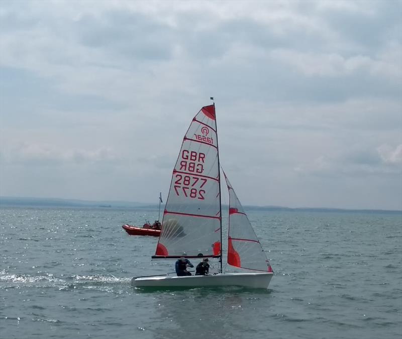 Tasar Worlds at Hayling Island day 4 photo copyright HISC committee boat taken at Hayling Island Sailing Club and featuring the Tasar class