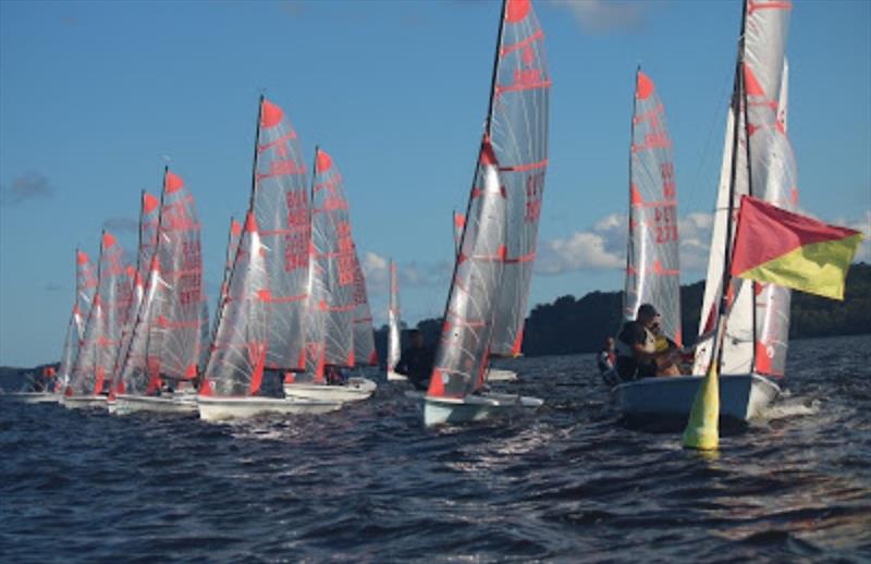 Close to the pin during a race start at the NSW Tasar State Championship 2021 photo copyright Paul Bellamy taken at Speers Point Amateur Sailing Club and featuring the Tasar class